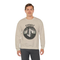 Eihwaz Yew Tree Rune Sweatshirt - Medium-Heavy Fleece Crewneck - Unisex White