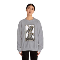 The Tower Tarot Card Sweatshirt - Heavy Blend Fleece Crewneck - Unisex White