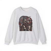 Viking Berserker Dogs Graphic Sweatshirt - Medium Weight Cotton Poly Crewneck - Unisex White