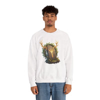 Elhaz Rune Antler Graphic Sweatshirt - Heavy Blend Fleece Crewneck - Unisex White
