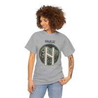 Hagalaz Rune Nordic Graphic T-Shirt - Heavy Cotton Classic Fit Tee - Unisex White