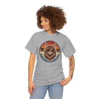 Maine Coon Cat Aviator Sunglasses T-Shirt - Heavy Cotton Classic Fit Tee - Unisex White