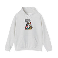 Player One 8-Bit Pixel Gaming Cats Hoodie - Soft Cotton Blend Fleece Pullover - Unisex White