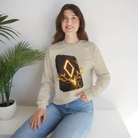 Ingwaz Rune Sacred Seed Sweatshirt - Classic Fit Heavy Blend Crewneck - Unisex White