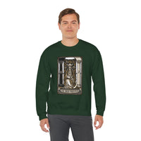 The High Priestess Tarot Card Sweatshirt - Heavy Blend Fleece Crewneck - Unisex White
