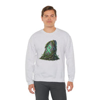 Othala Rune Ancient Stone Sweatshirt - Heavy Blend Cotton Polyester Crewneck - Unisex White