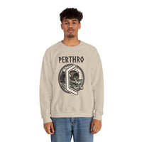Perthro Rune Lot Cup Graphic Sweatshirt - Heavy Blend Fleece Crewneck - Unisex White