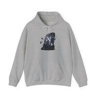 Mannaz Rune Humanity Reflection Hoodie - Heavyweight Fleece Pullover - Unisex White