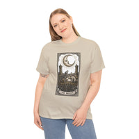 Moonlight Wolves Tarot Graphic T-Shirt - Heavy Cotton Classic Fit Crewneck - Unisex White
