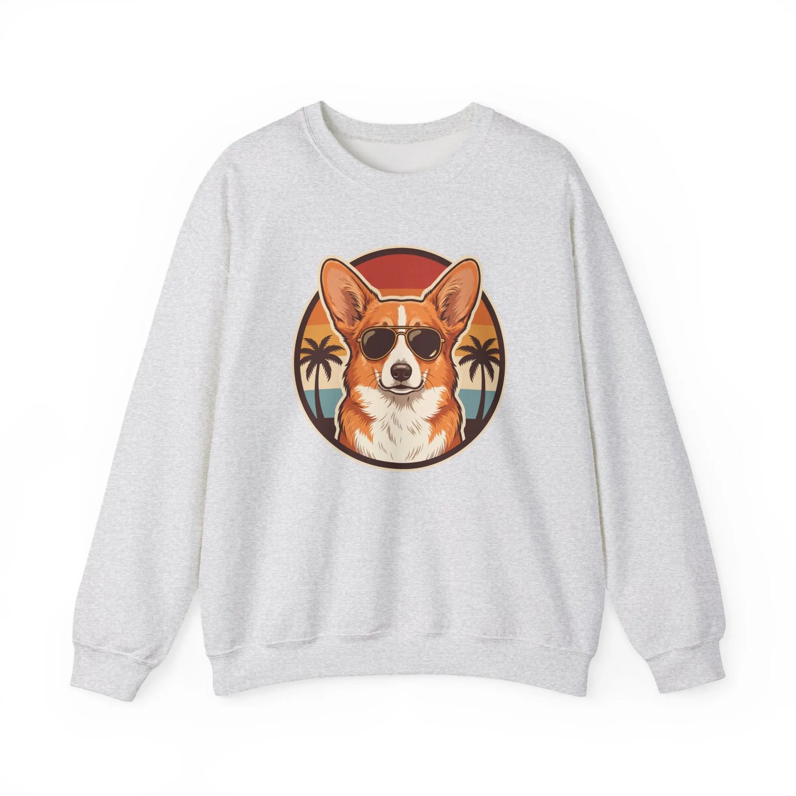 Corgi 70s Sunset Aviators Sweatshirt - Heavy Blend Fleece Crewneck - Unisex White