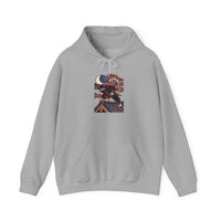 Ninja Cat Ukiyo-e Samurai Hoodie - Soft Fleece Blend Pullover - Unisex White