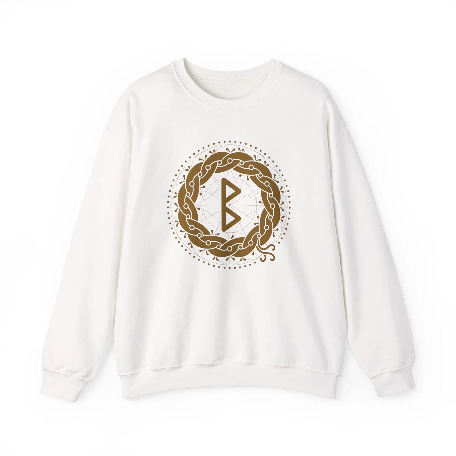 Berkana Earth Mother Rune Sweatshirt - Midweight Cotton Blend Fleece - Unisex White