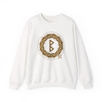 Berkana Earth Mother Rune Sweatshirt - Midweight Cotton Blend Fleece - Unisex White