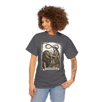 Tarot Strength Card Graphic T-Shirt - Heavy Cotton Classic Fit Crewneck - Unisex White