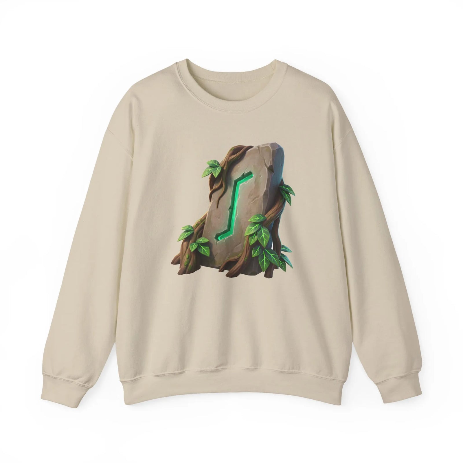 Eihwaz Rune Yggdrasil Tree Sweatshirt - Heavy Blend Classic Crewneck - Unisex Off White