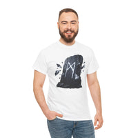 Mannaz Rune Humanity T-Shirt - Heavy Cotton Classic Fit Tee - Unisex White