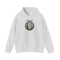 Berkana Earth Mother Rune Hoodie - Classic Fit Fleece Pullover - Unisex White