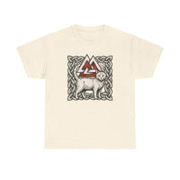 Valknut Cat Freyja's Sacred T-Shirt - Heavy Cotton Classic Fit Tee - Unisex White