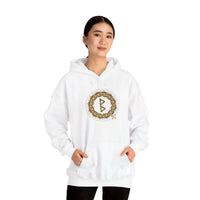 Berkana Earth Mother Rune Hoodie - Heavy Blend Fleece Pullover - Unisex White