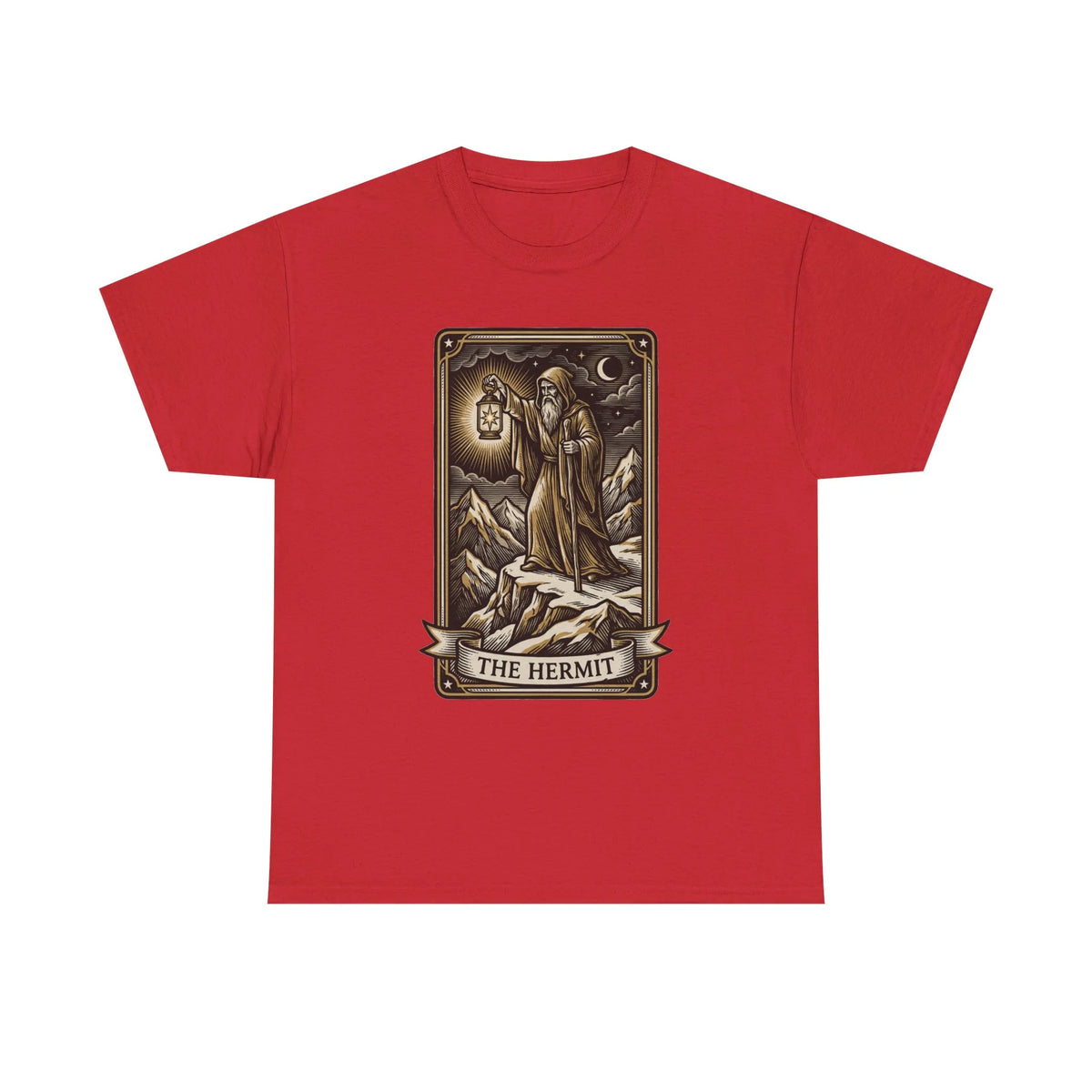 The Hermit Tarot T-Shirt - Medium Weight Cotton Classic Tee - Unisex White