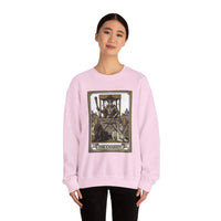 The Chariot Tarot Card Sweatshirt - Heavy Blend Cotton-Poly Crewneck - Unisex White