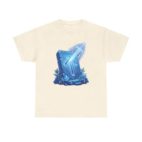 Tiwaz Tyr Sky Sword Graphic T-Shirt - Heavy Cotton Classic Fit Tee - Unisex White