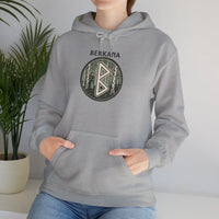Berkana Earth Mother Rune Hoodie - Classic Fit Fleece Pullover - Unisex White