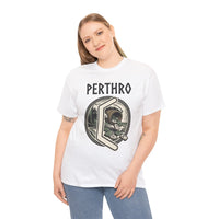 Perthro Norse Rune Graphic T-Shirt - Heavy Cotton Classic Fit Tee - Unisex White