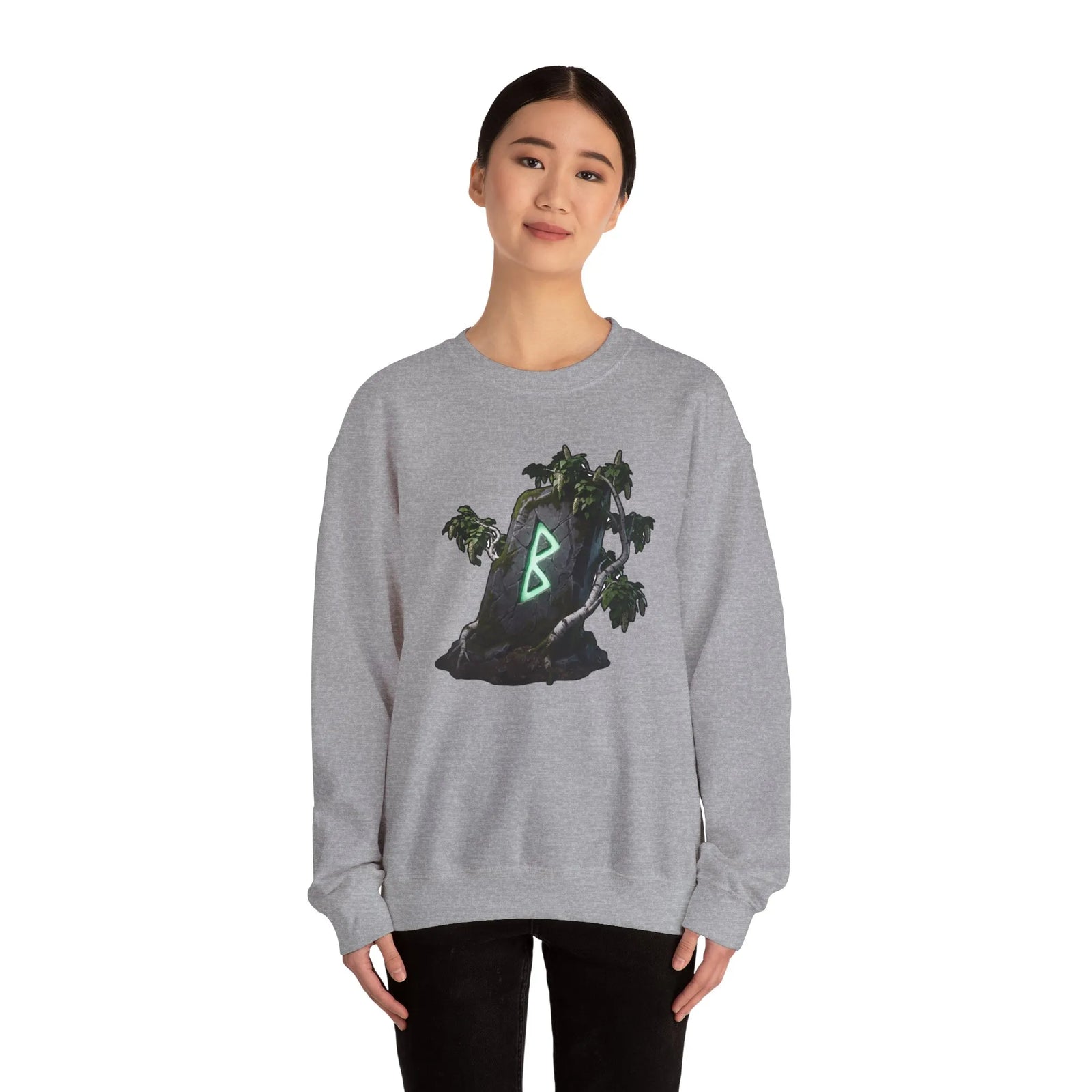 Berkana Rune Birch Tree Sweatshirt - Heavy Blend Crewneck - Unisex White