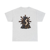 Sowulo Sun Ray Rune Graphic T-Shirt - Heavy Cotton Classic Fit Crewneck - Unisex White