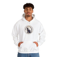 Moon Phases Sacred Geometry Cat Hoodie - Soft Fleece Pullover - Unisex White
