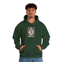 The World Tarot Card Graphic Hoodie - Heavyweight Cotton Blend Pullover - Unisex White