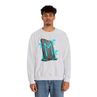 Ehwaz Rune Spirit Horse Sweatshirt - Heavy Blend Classic Fit Crewneck - Unisex White