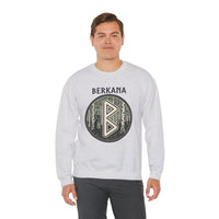 Berkana Rune Earth Mother Sweatshirt - Heavy Blend Cotton-Poly Crewneck - Unisex White