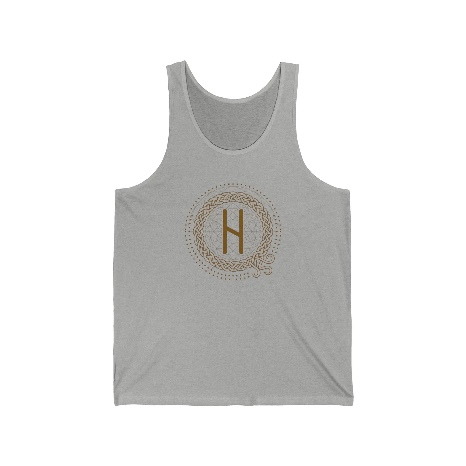 ᚺ Hagalaz Rune Graphic Tank Top - Lightweight Cotton Jersey Fit - Unisex White