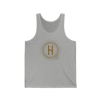 ᚺ Hagalaz Rune Graphic Tank Top - Lightweight Cotton Jersey Fit - Unisex White