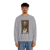 The Sun Tarot Card Sweatshirt - Heavy Blend Fleece Crewneck - Unisex White