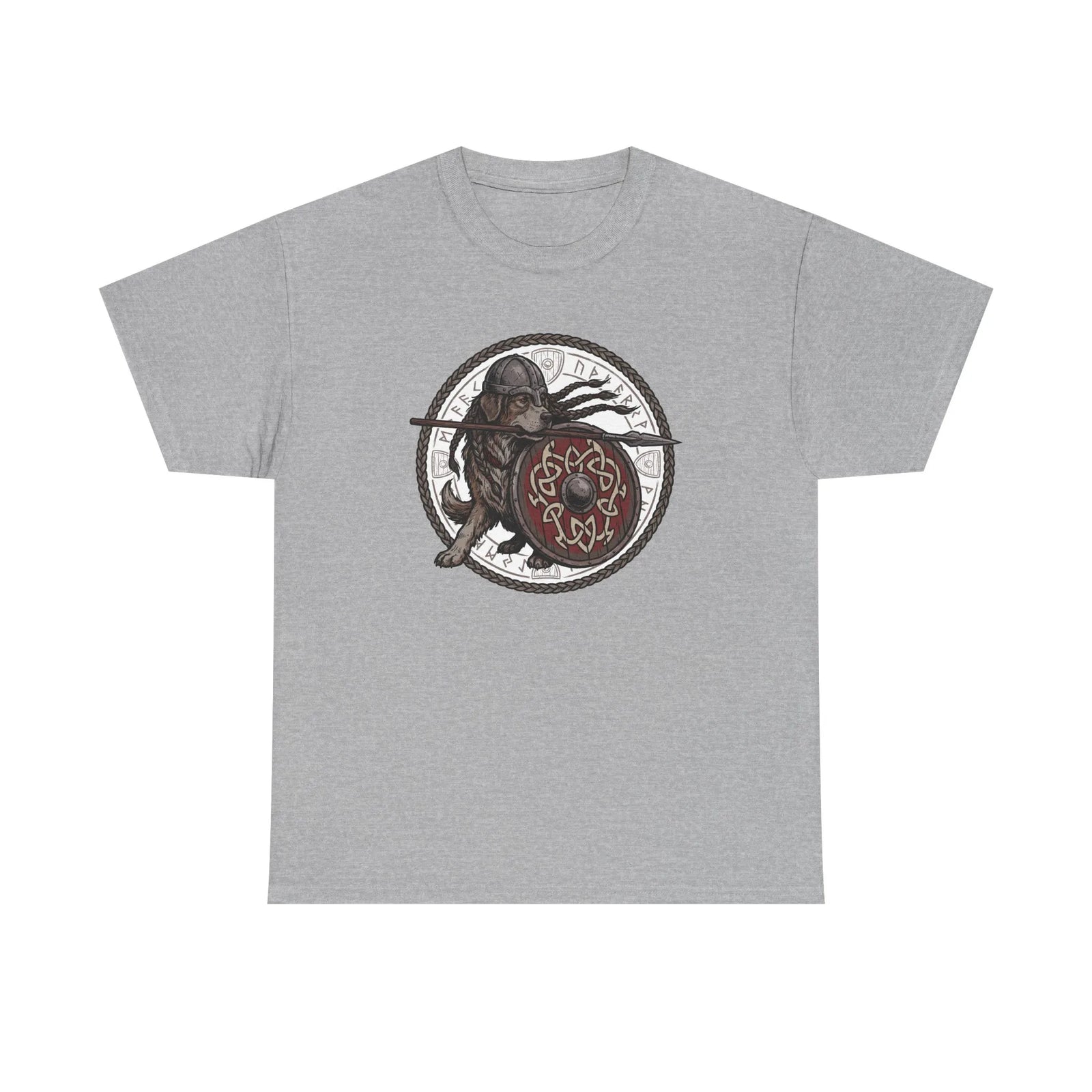 Viking Berserker Dog Shieldmaiden T-Shirt - Heavyweight 100% Cotton Classic Tee - Unisex White