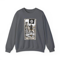 Tarot Death Card Graphic Sweatshirt - Heavy Blend Classic Fit Crewneck - Unisex White