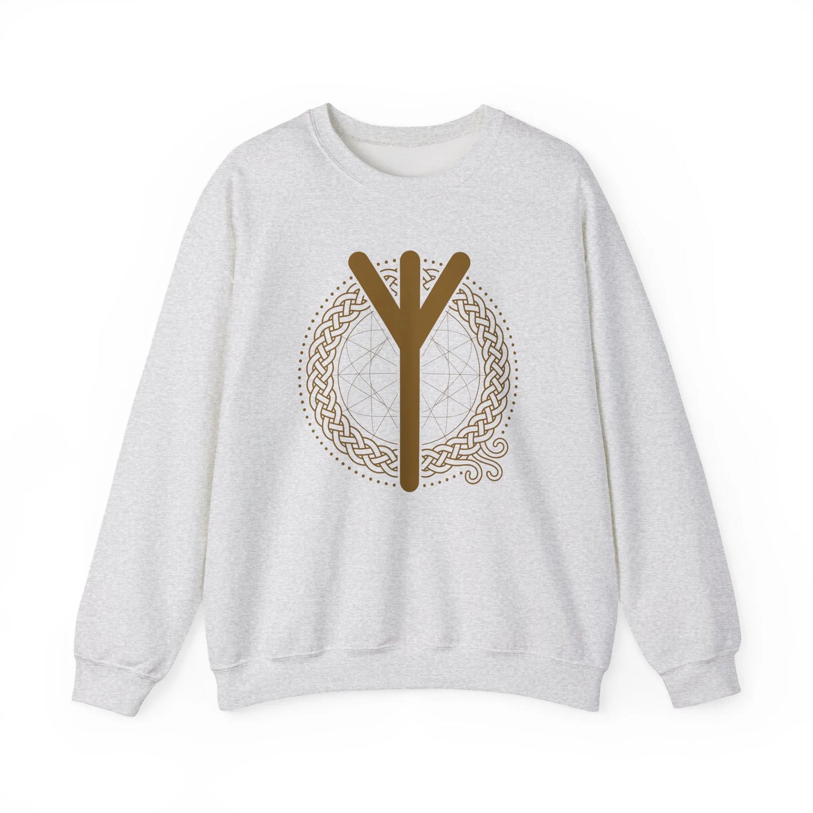 Elhaz Rune Protection Sweatshirt - Heavy Blend Cotton-Poly Crewneck - Unisex White
