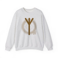 Elhaz Rune Protection Sweatshirt - Heavy Blend Cotton-Poly Crewneck - Unisex White