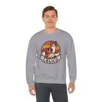 Calico Cat Retro 70s Sunset Sweatshirt - Heavy Blend Classic Fit Fleece - Unisex White