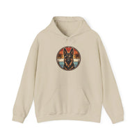 German Shepherd Aviator 70s Sunset Hoodie - Heavy Blend Fleece Pullover - Unisex White