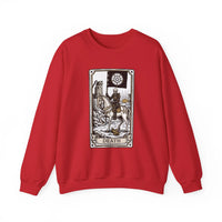 Tarot Death Card Graphic Sweatshirt - Heavy Blend Classic Fit Crewneck - Unisex White