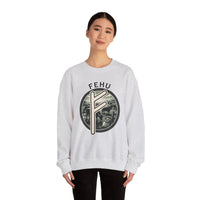 Fehu Rune Wealth Graphic Sweatshirt - Heavyweight 50/50 Fleece Crewneck - Unisex White