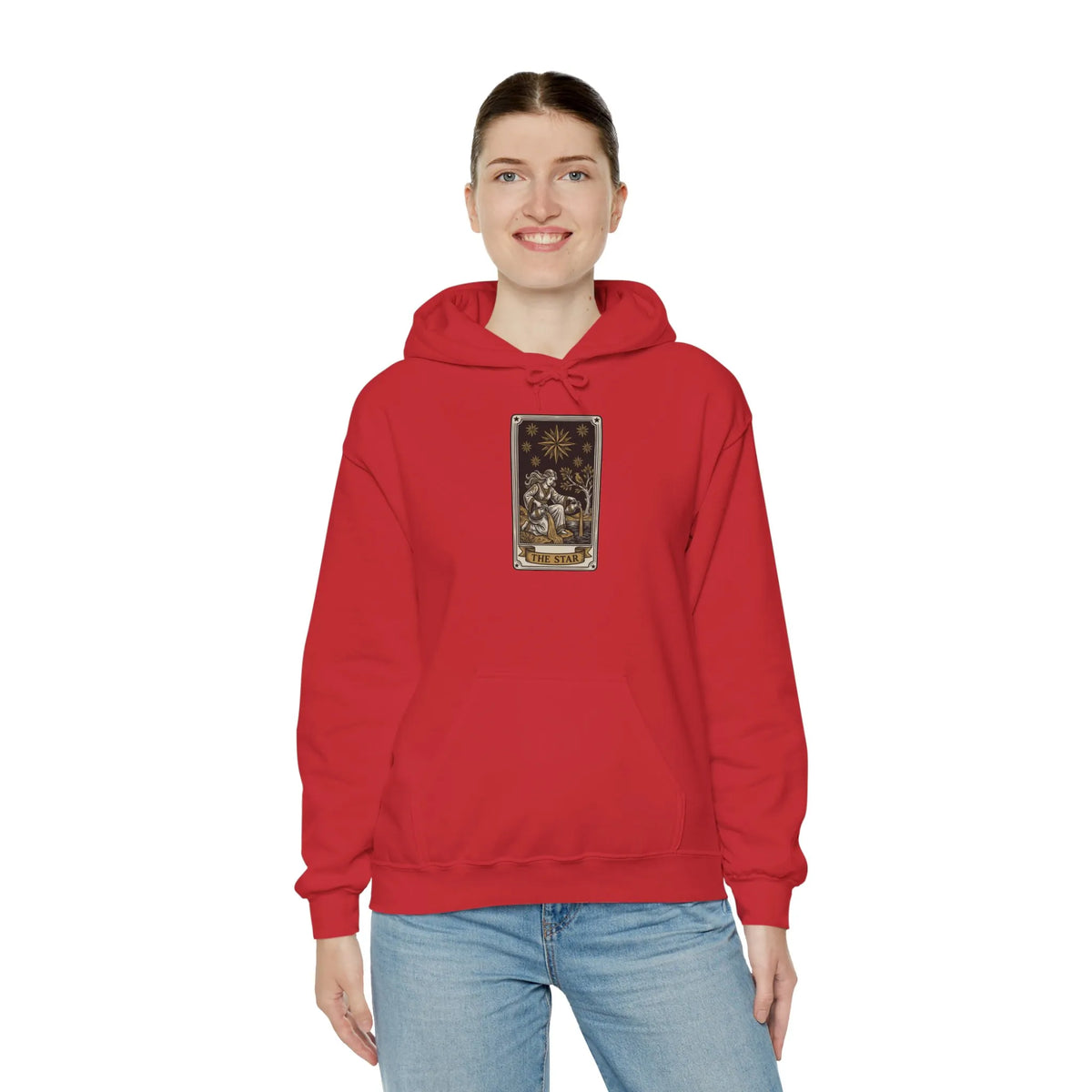 The Star Tarot Card Hoodie - Cozy Heavy Blend Fleece Pullover - Unisex White