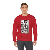 Tarot Death Card Graphic Sweatshirt - Heavy Blend Classic Fit Crewneck - Unisex White