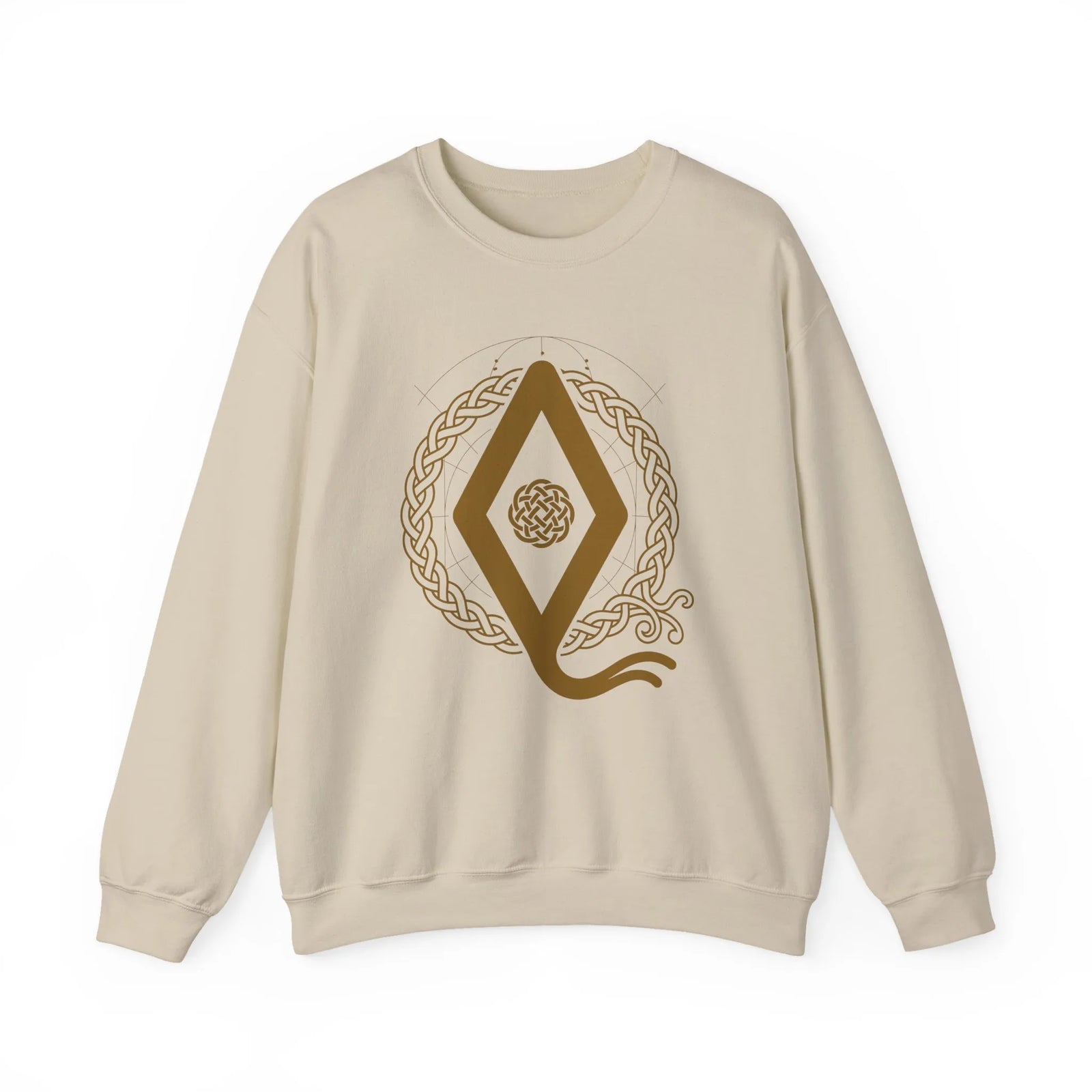 Ingwaz Rune Seed Potential Sweatshirt - Classic Fit Cotton-Poly Crewneck - Unisex White