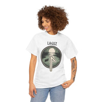 Laguz Rune Water Moon T-Shirt - Heavy Cotton Classic Fit - Unisex White