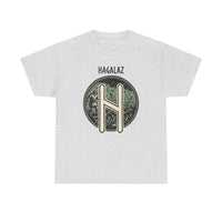 Hagalaz Rune Nordic Graphic T-Shirt - Heavy Cotton Classic Fit Tee - Unisex White